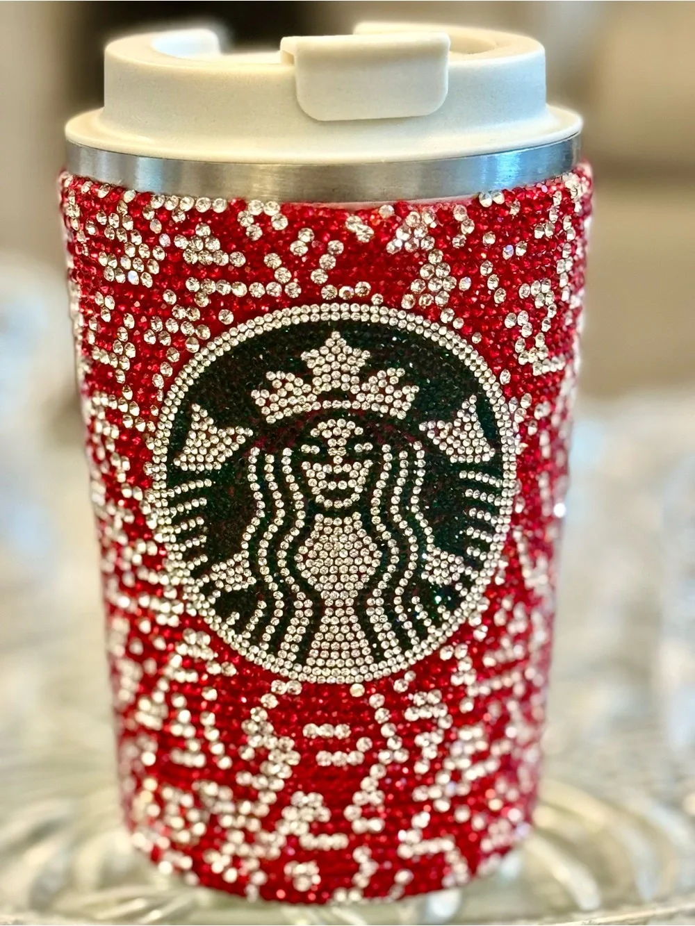 Ideal Gift !Rhinestone Crystal Embellished Temperature Check Tumblr in Beaute